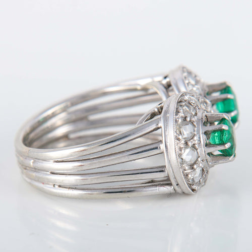 Bague 53 Bague forme 8 Emeraudes Diamants 58 Facettes 8397