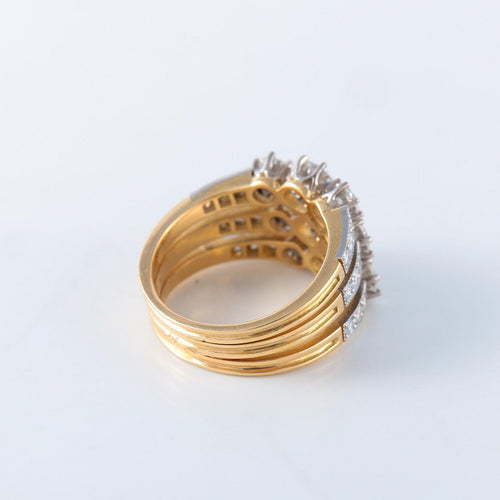 Bague 53 Bague trois rangs or jaune diamants 58 Facettes