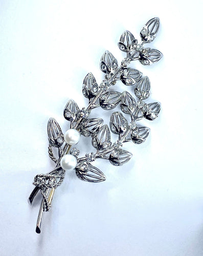 Broche Broche Platine Or Perles Diamants. 58 Facettes AB213