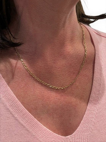 Collier CHAINE MAILLE FIGARO ALTERNÉE 58 Facettes 052911