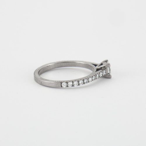 Bague 54 Bague Solitaire Or blanc Diamants 58 Facettes