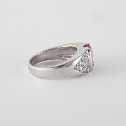 Bague 53 Bague Or Gris Saphir & Diamants 58 Facettes