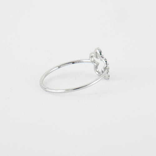 Bague 54 Bague Fleur Or blanc Diamants 58 Facettes