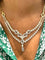 Collier Parure en or jaune, rose et blanc oxydes de zirconium 58 Facettes