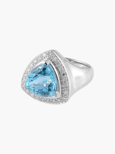 Bague 52 Bague Triangle Topaze bleue 58 Facettes