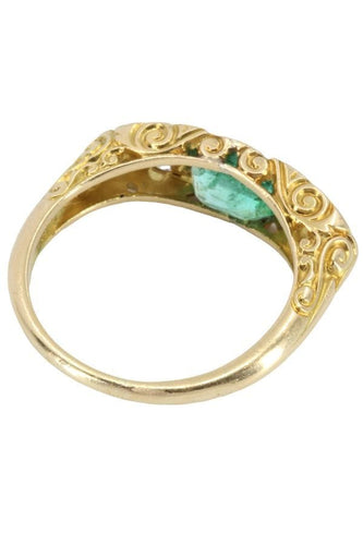 Bague BAGUE ÉMERAUDE ET DIAMANTS NAPOLÉON III 58 Facettes 051841