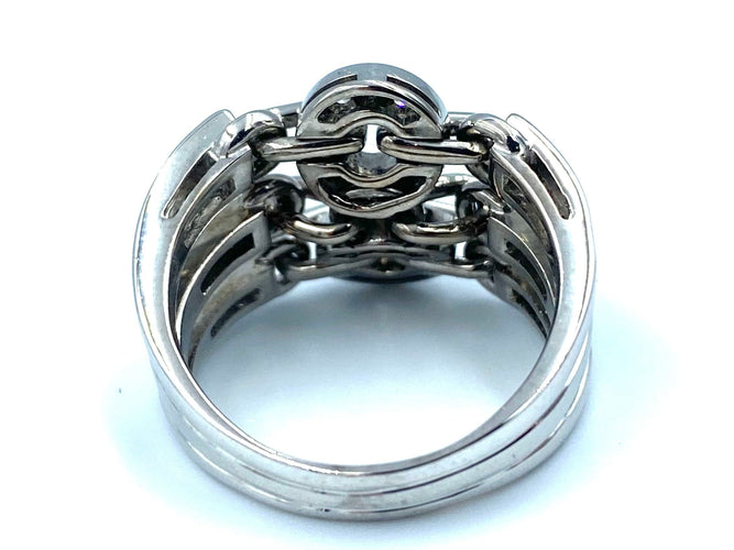 Bague BVLGARI. Collection Astrale, bague or blanc et diamants 58 Facettes