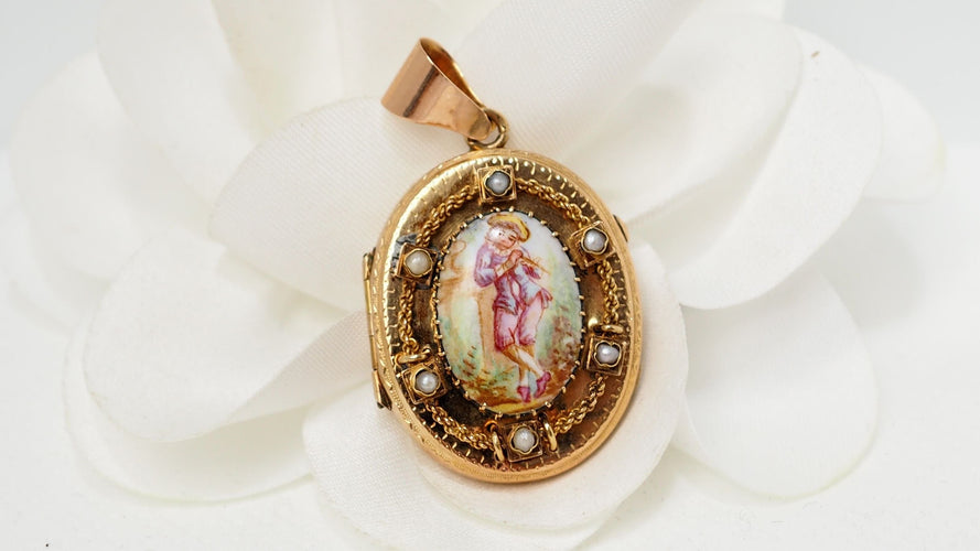 Pendentif Pendentif Porte Photo Porcelaine Perles 58 Facettes 32229