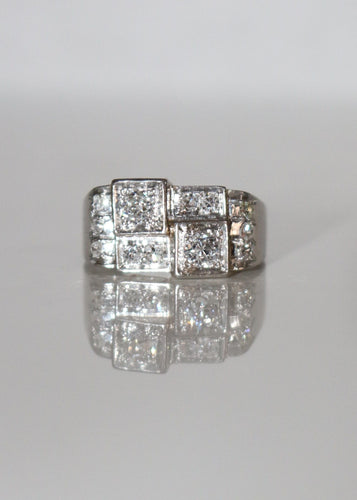 Bague 55 Bague Art Déco Platine Et Diamants 58 Facettes 551