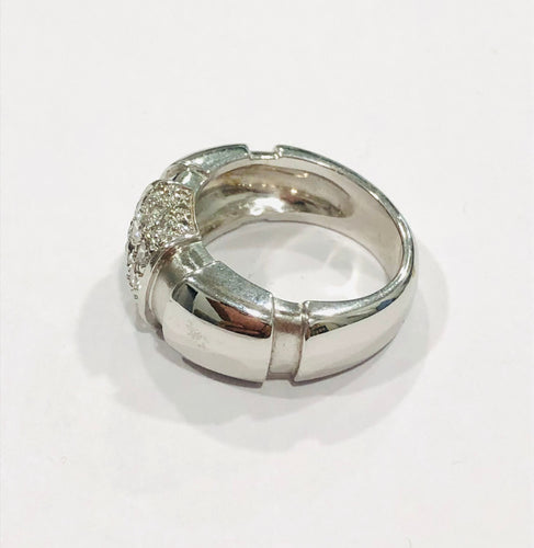 Bague Bague jonc or blanc et diamants 58 Facettes