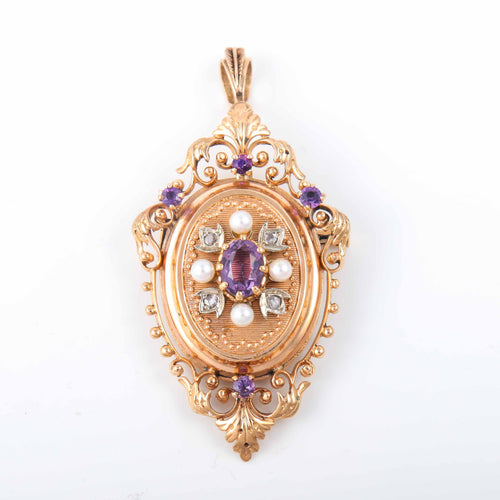 Broche Broche/pendentif améthyste et diamants 58 Facettes