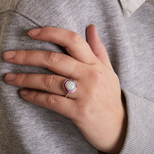 Bague Bague Opale Rubis 58 Facettes