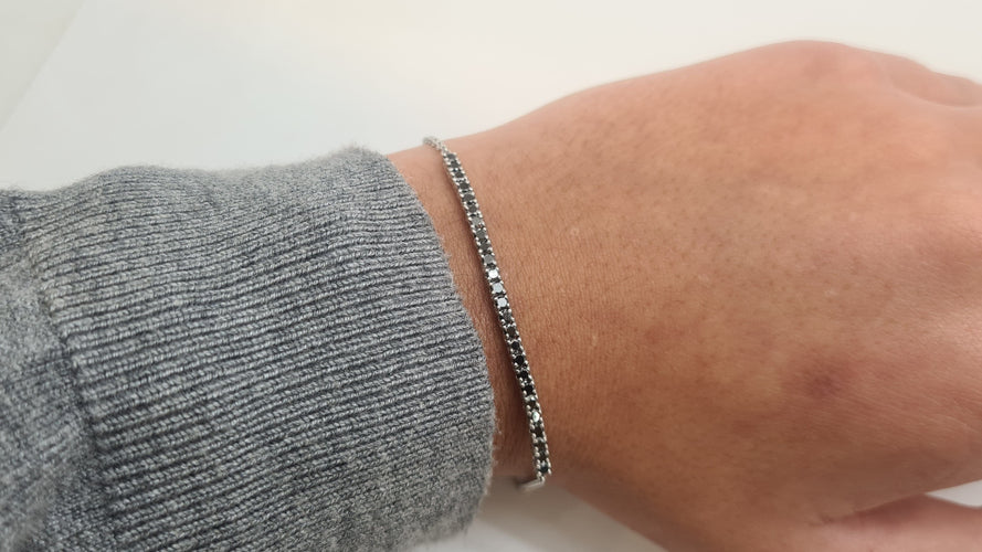 Bracelet Bracelet en Or blanc, diamants noir 58 Facettes