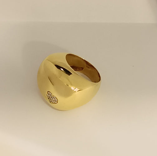 Bague Bague Jonc Bombée avec coeur Diamants 58 Facettes 20400000354/JJ