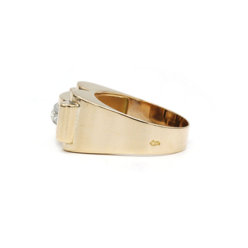 Bague 57 Bague TANK Or jaune Platine Diamants 58 Facettes 240100R