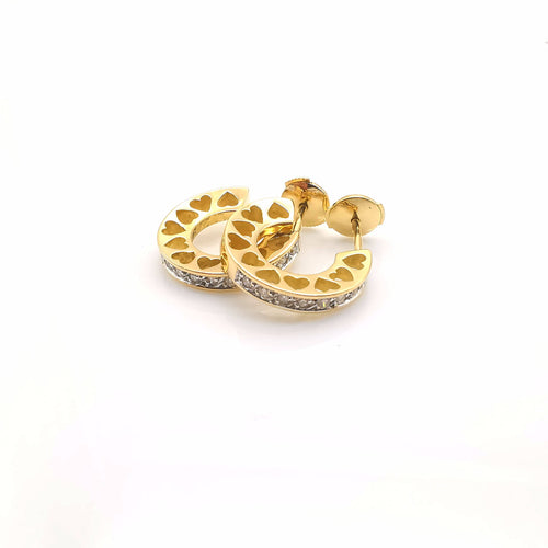 Boucles d'oreilles Boucles d'oreilles or jaune 18 diamants 58 Facettes