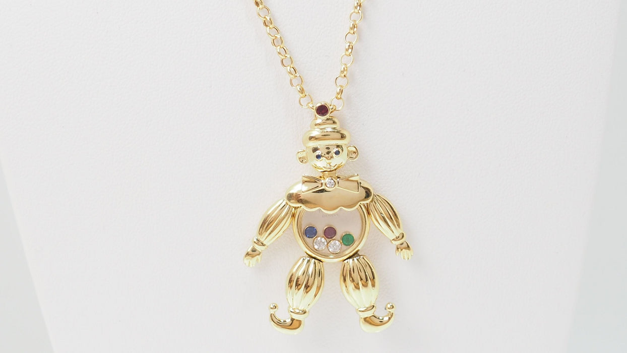 Pendentif Chopard - Collier Pendentif Vintage Happy Clown Diamants Or Jaune 58 Facettes 32460