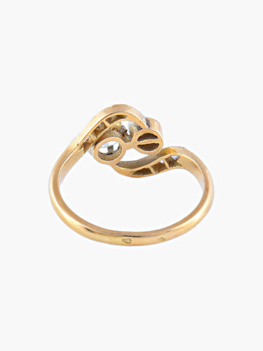 Bague Bague Toi & Moi Or Platine Diamant Perle Fine 58 Facettes