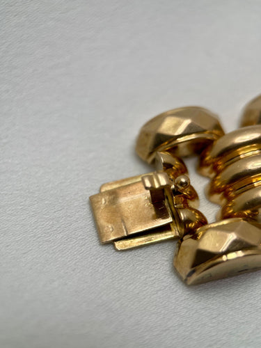 Bracelet Bracelet Tank en Or Jaune 18k - circa 1940 58 Facettes