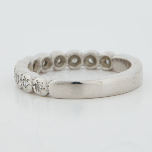 Bague 51 Demi alliance Or blanc Diamants 58 Facettes REF 9011/18