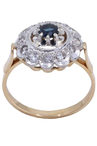 Bague 53 BAGUE MARGUERITE SAPHIR ET DIAMANTS 58 Facettes 073041