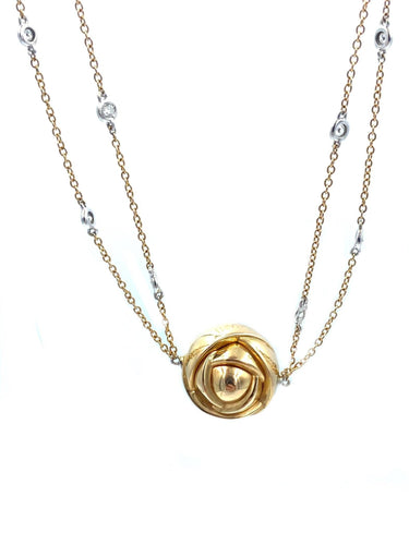 Collier DAMIANI. Collier or rose et diamants 58 Facettes