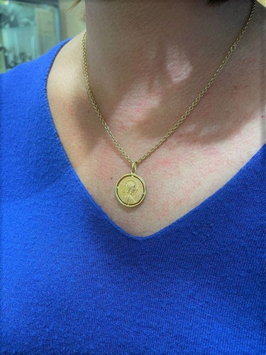 Pendentif MÉDAILLE VIERGE ANCIENNNE 58 Facettes 047671