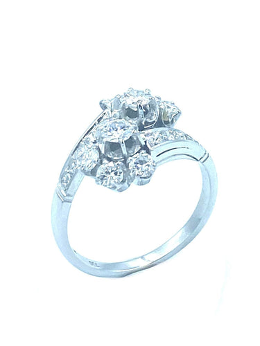 Bague Bague Toi & Moi 1950 or blanc et diamants 58 Facettes