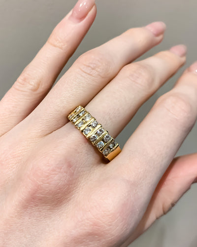 Bague 64 Bague Double rang Diamants 58 Facettes