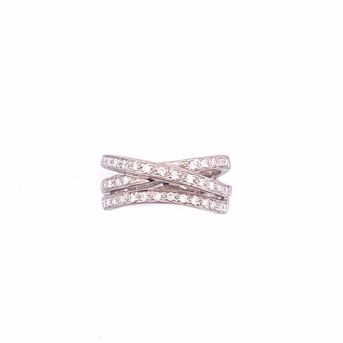Bague 62 Bague multi rangs en or blanc et diamants 58 Facettes