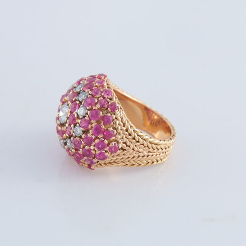 Bague 51 Bague boule or rose et pierres 58 Facettes