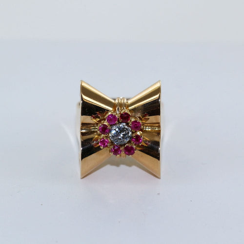 Bague 56 Bague ruban Or jaune et Diamant 58 Facettes