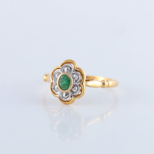 Bague 51 Bague style Marguerite Emeraude 58 Facettes JE141