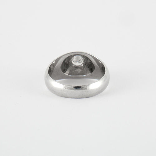 Bague 51 Bague jonc anglais or blanc diamant 58 Facettes