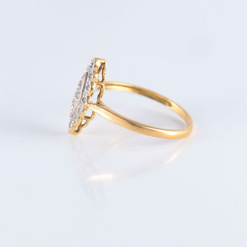 Bague 54 Bague Marquise deux ors 58 Facettes JE200