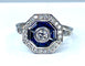 Bague 54 Bague Or blanc Saphirs et Diamants 58 Facettes AB220
