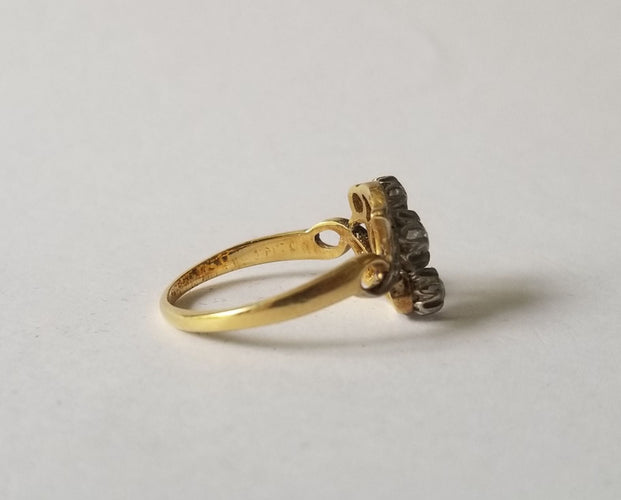 Bague 55 Bague ancienne diamants 0.20 carats 58 Facettes