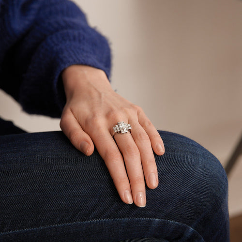 Bague Bague style Art Déco Diamants 58 Facettes B0432