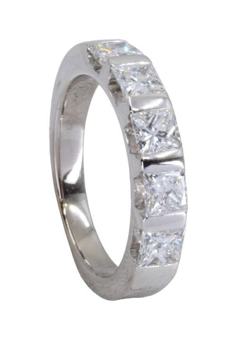 Bague DEMI-ALLIANCE DIAMANTS PRINCESSE 58 Facettes 060221