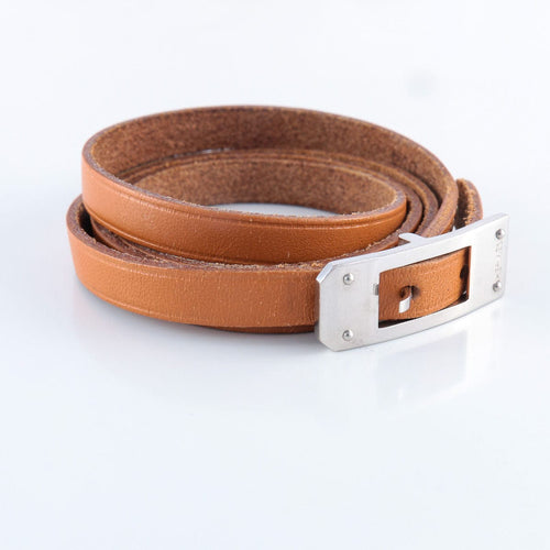 Bracelet Bracelet Hermès Triple Tour Camel et Boucle Plaque Kelly 58 Facettes 515