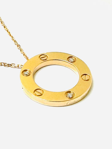 Pendentif CARTIER. Pendentif Love or rose diamants 58 Facettes