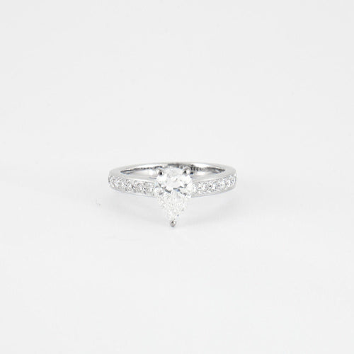 Bague 49 Bague diamant poire or blanc 58 Facettes