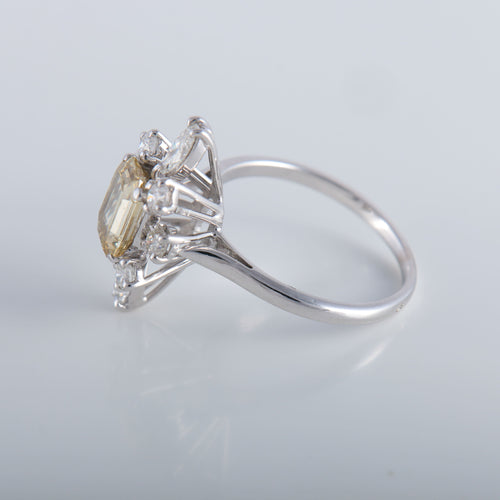 Bague 55 Solitaire diamant couleur naturelle 58 Facettes