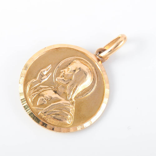 Pendentif Pendentif médaille religieuse deux sens or jaune 58 Facettes 2558