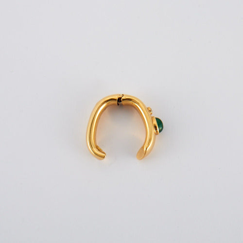 Boucles d'oreilles POIRAY - Créoles Emeraudes Diamants 58 Facettes