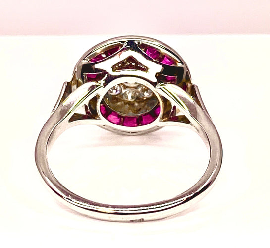 Bague Bague Or blanc Rubis et Diamants 58 Facettes AB221