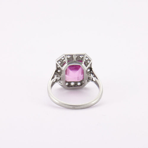 Bague 49.5 Bague Pierre rose et Diamants 58 Facettes