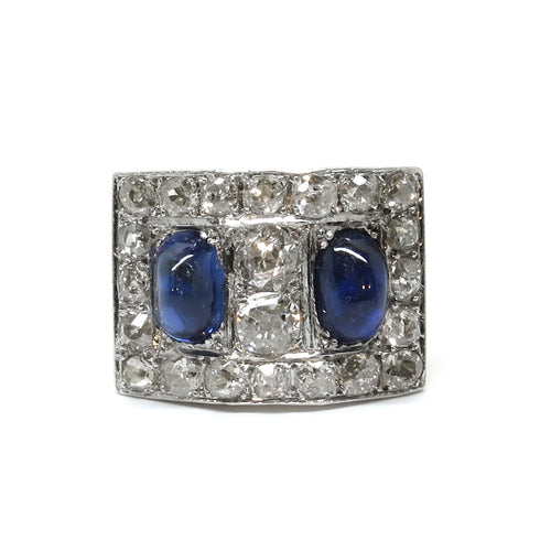 Bague 57 Bague Tank Saphirs Diamants 58 Facettes