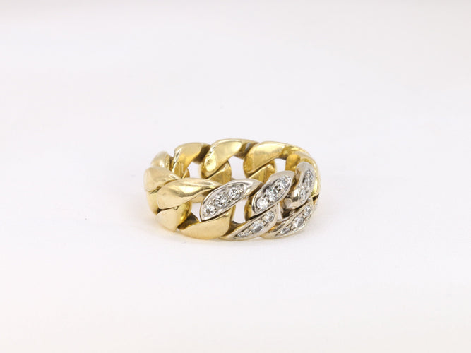 Bague Bague gourmette vintage Pomellato en or et diamants 58 Facettes