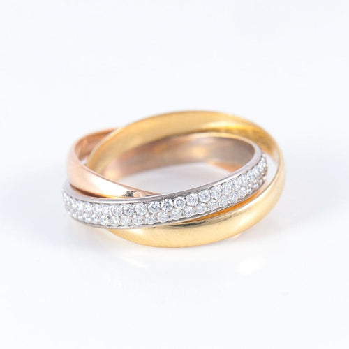 Bague 50 BAGUE CARTIER "TRINITY" DIAMANTS 58 Facettes